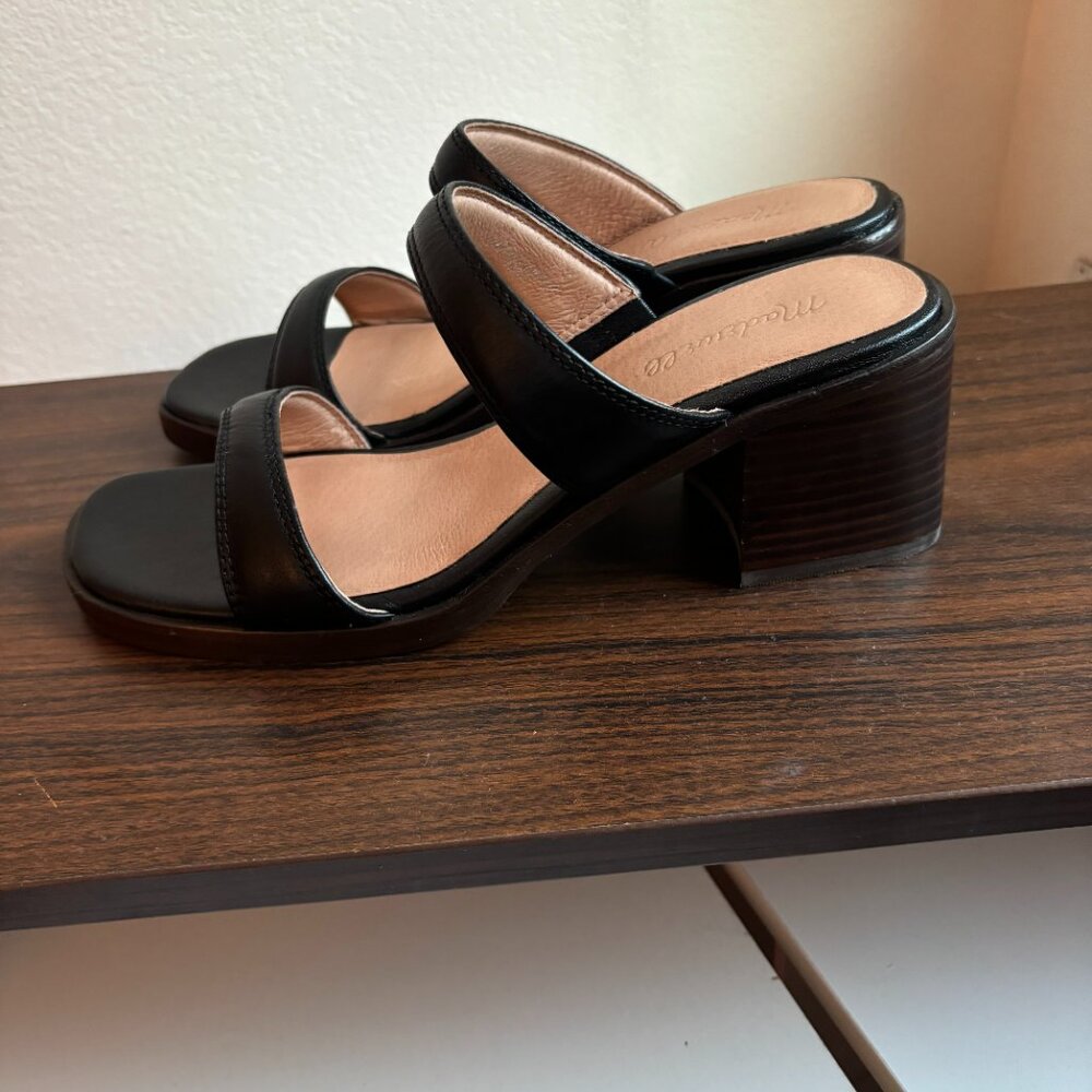 NWOT Never Worn Madewell Saige Black Double Strap Sandals Sz 9 - Picture 4 of 7